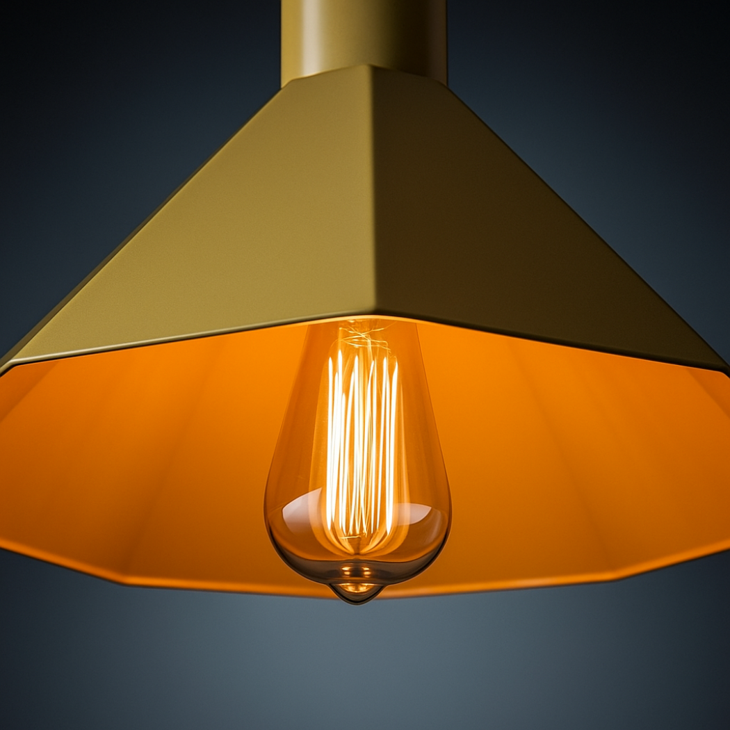 Nordic Facet-Form Metal Pendant