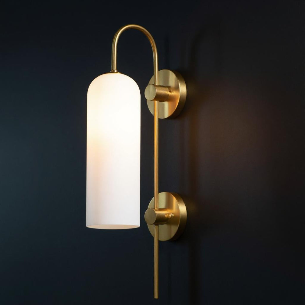 Luminous Opal-Shade Wall Sconce