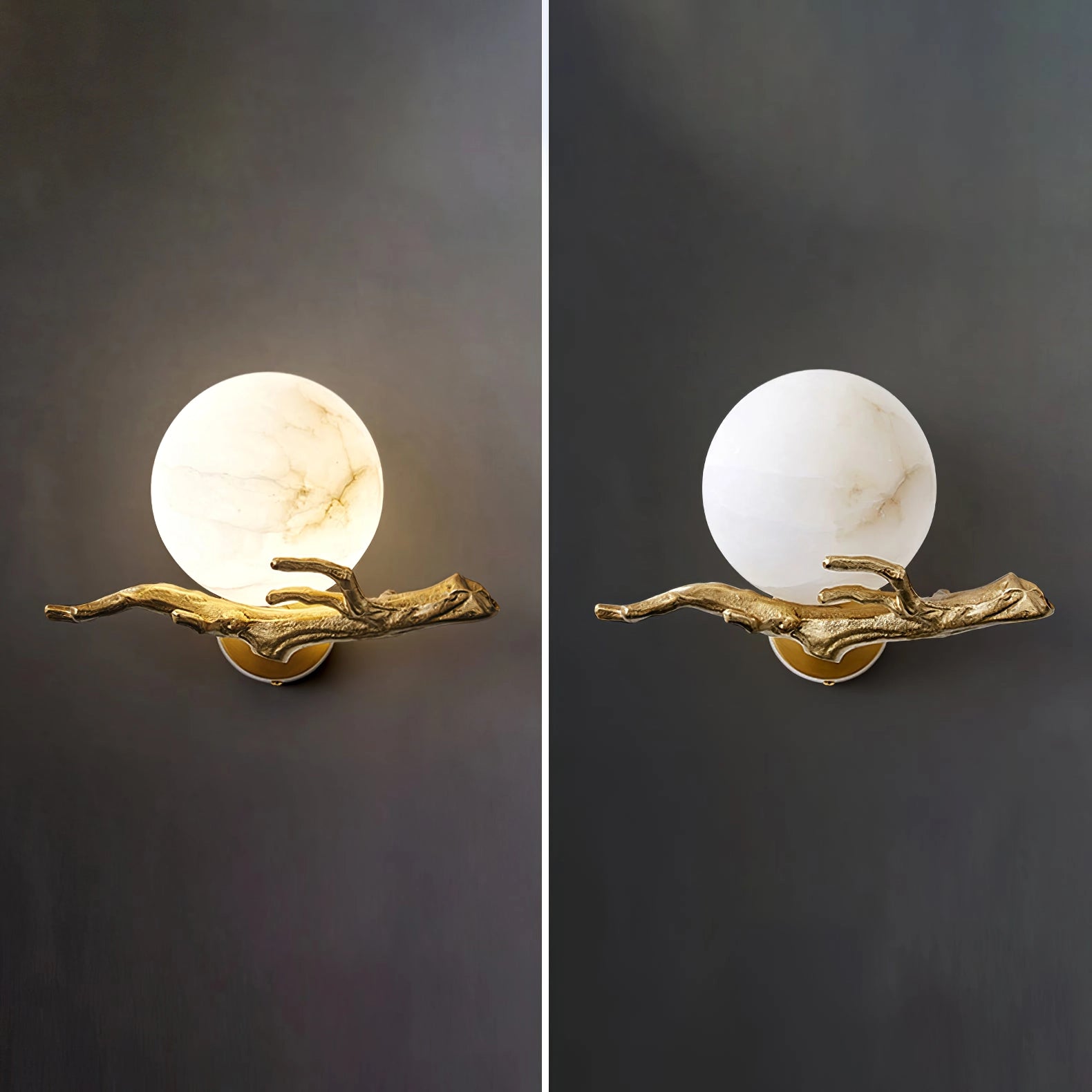 Vintage Branches Alabaster Wall Sconce