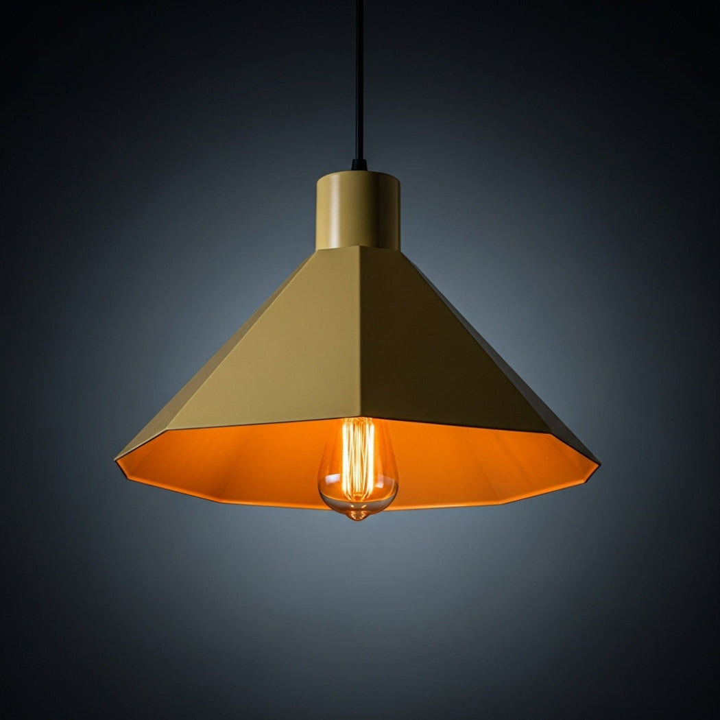 Nordic Facet-Form Metal Pendant